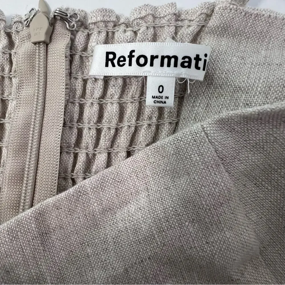 Reformation Overland Linen Wide Leg Jumpsuit Sz 0